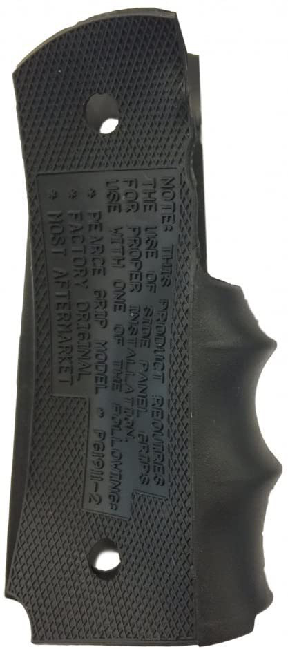 Pearce Grips PMGOM Finger Groove Pistol Grip for 1911 Compact, Black Rubber