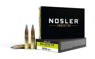 Nosler Ballistic Tip Varmint .300 Blackout 125gr BTSP Ammo, 20 Rounds Per Box