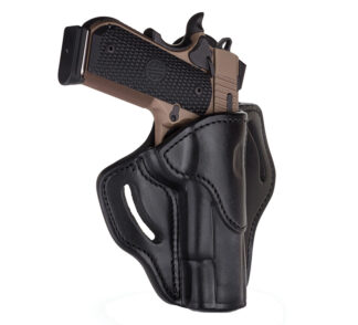 1791 Gunleather BH1 Belt Holster Stealth Black Leather RH for 1911 4-5 in