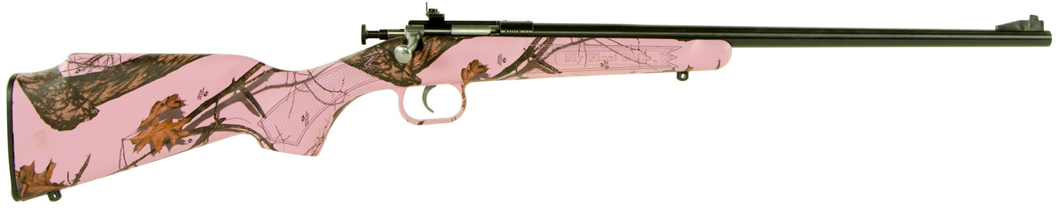 Davey Crickett Crickett Bolt Action .22 LR 16.12 in Barrel, Mossy Oak Pink Blaze Synthetic Stock