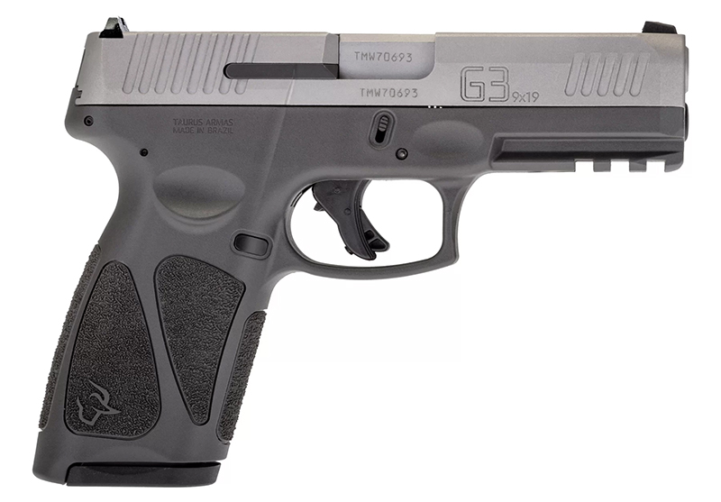 Taurus G3 9mm Single-Action Semi-Auto Pistol, 4 in Barrel, Stainless/Gray, 15+1