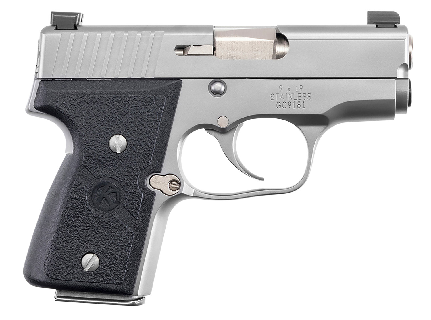 Kahr Arms M9093NA MK *CA Compliant 9mm Luger 3" 6+1,7+1 Matte Stainless Steel Textured Wraparound Black Nylon Grip Tritium Night Sights