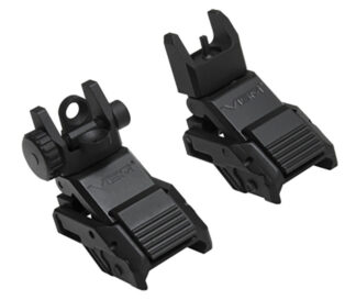 NCStar Pro Series Flip-Up Front and Rear Sights Combo, Low Profile, Fully Adjustable, Black