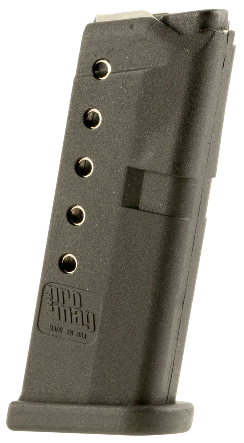 ProMag GLK10 Standard 6rd .380 ACP Glock 42 DuPont Zytel Polymer Black Detachable Magazine