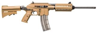 KelTec SU22E 22LR Semi-Auto Rifle, 16 in Threaded Barrel, 26 Rounds, Blue/Tan Synthetic
