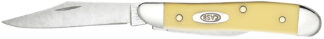 CASE Peanut 00030 Folding Clip/Pen Knife, 2.10 in / 1.53 in Blades, Chrome Vanadium, Yellow Synthetic