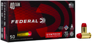 Federal American Eagle Syntech Action Pistol .40 S&W 205gr Flat Nose Total Synthetic Jacket (50 rds)
