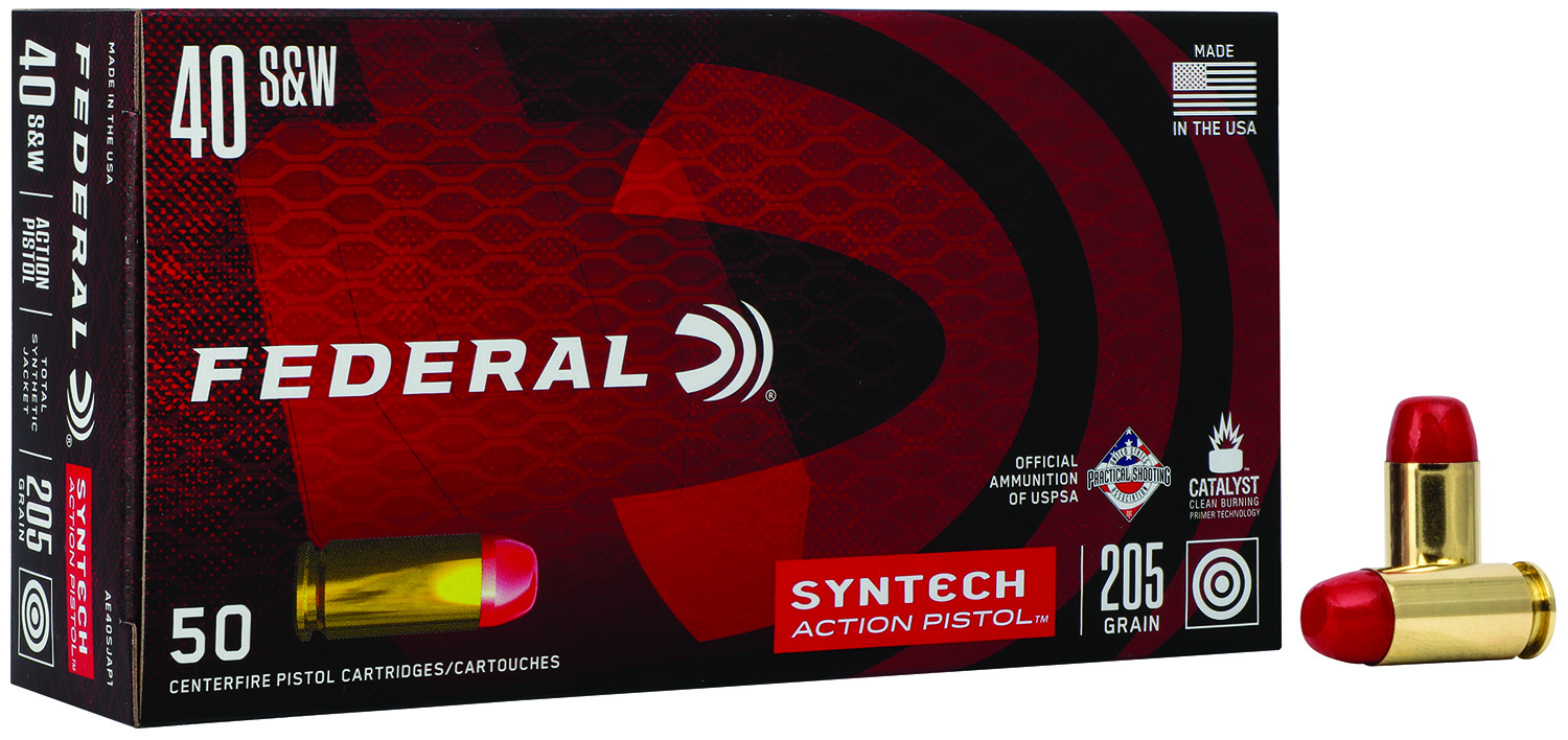 Federal American Eagle Syntech Action Pistol .40 S&W 205gr Flat Nose Total Synthetic Jacket (50 rds)
