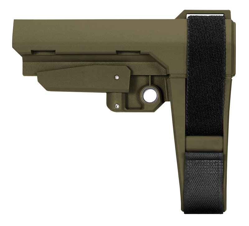 SB Tactical SBA3 Pistol Stabilizing Brace for AR, 5-Position Adjustable, OD Green
