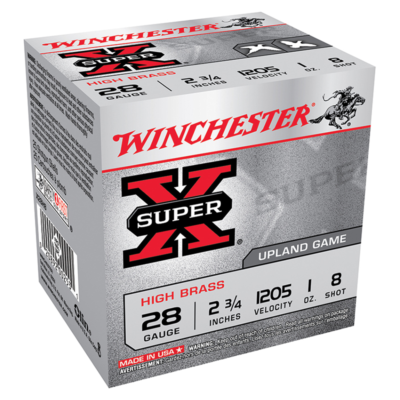 Winchester Super-X 28 Gauge 2.75 in #8 Shot 1 oz High Brass, 25 Rounds