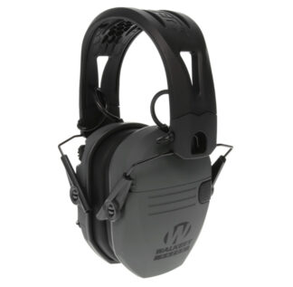 Walkers Razor Tacti-Grip Electronic Earmuff, Over the Head, Battleship Grey