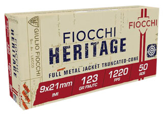 Fiocchi Heritage 9x21mm IMI 123 gr FMJ Truncated Cone, 50 Rounds