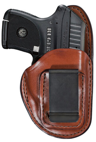 Bianchi 100 Professional IWB Tan Leather Holster with Belt Clip, Right Hand, Fits Sig P220 and Glock 17