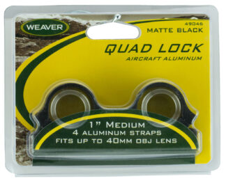Weaver Quad Lock Detachable Rings 1 in Medium Matte Black, Quick Detach