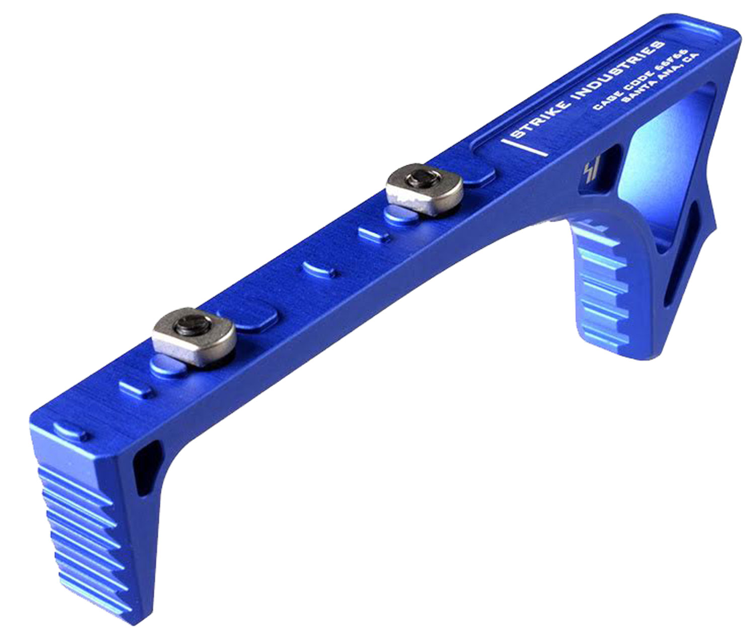 Strike Industries Link Curved Foregrip for M-Lok/Keymod Rails Blue Aluminum