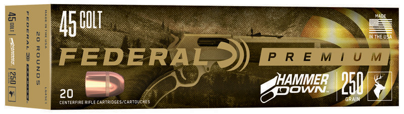 Federal Premium HammerDown .45 Long Colt 250 Grain Bonded Hollow Point Ammo, 20 Rounds