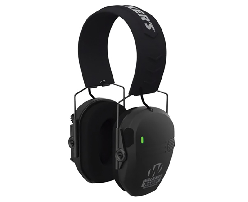 Walkers Razor Rechargeable Electronic Over-the-Head Earmuff, Black