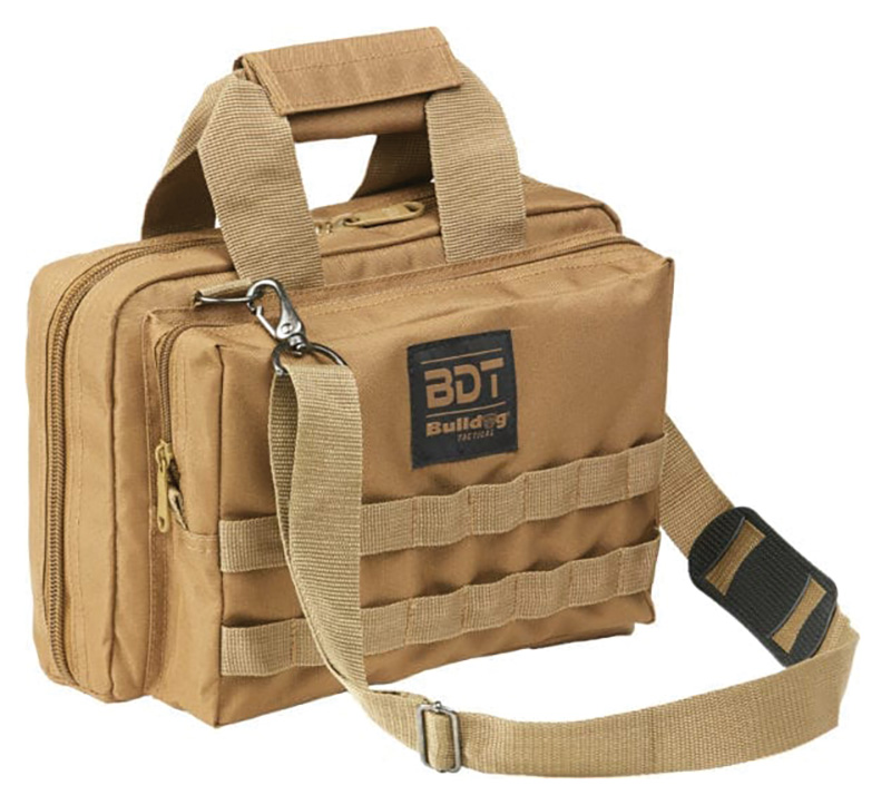 Bulldog Cases Deluxe 2 Pistol Range Bag with Strap Tan