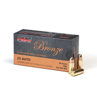 PMC Bronze .25 ACP 50 Grain FMJ, 50 Rounds