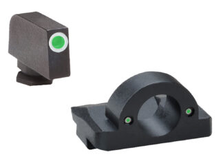 Ameriglo GL125 Ghost Ring Tritium Front/Rear Sights, Green Tritium/White Outline, Black Finish