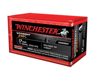 Winchester Varmint HV .17 HMR V-Max 17 Grain Polymer Tip Ammo, 50 Rounds