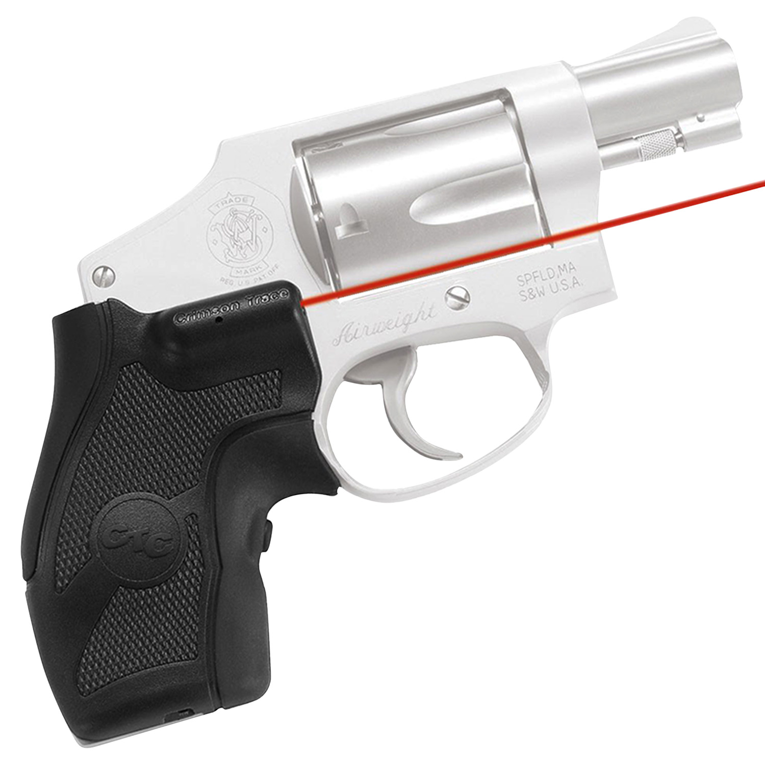 Crimson Trace LG-405 Lasergrips Laser Sight for S&W J-Frame Round Butt, Red Laser Black Polymer