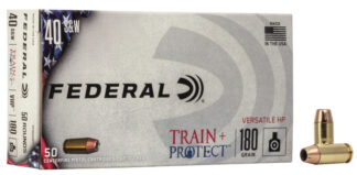 Federal Ammunition Train + Protect .40 S&W 180 Grain Versatile Hollow Point 50 Rounds