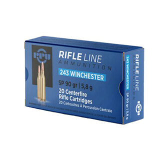 PPU .243 Winchester 90 Grain Soft Point Rifle Ammo, 20 Rounds Per Box