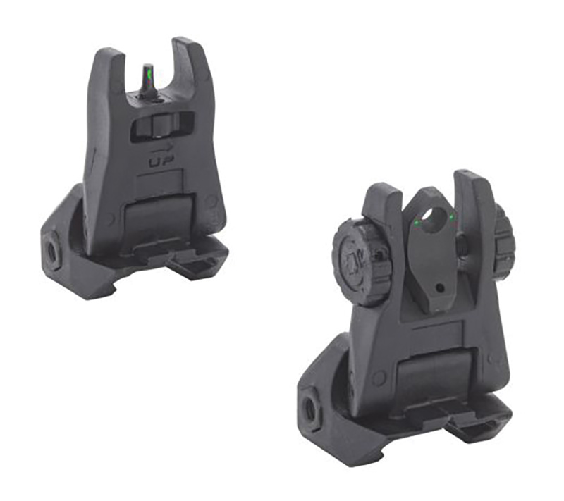 Meprolight FUBS Folding Backup Sights Set (2 Dot Rear, 1 Dot Front) Black