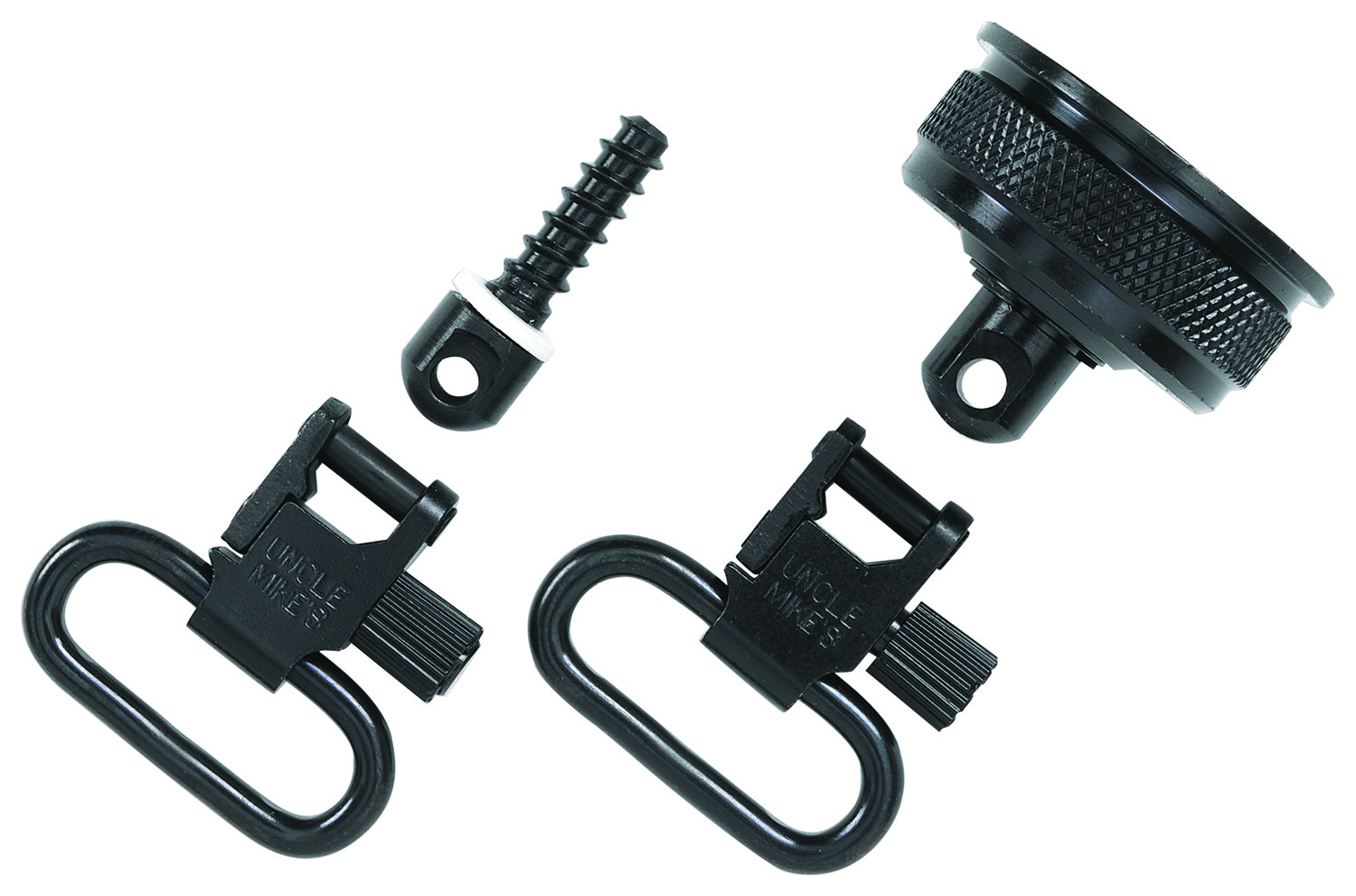 Uncle Mikes 18032 12 Gauge Mag Cap Swivel Set (Steel, Blued, 1 in Loop)