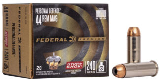 Federal Prem Hydra-Shok .44 Magnum 240 gr JHP Ammunition, 20-Round Box