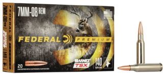 Federal Premium 7mm-08 Remington 140gr Barnes TSX Hollow Point (20 Rounds)