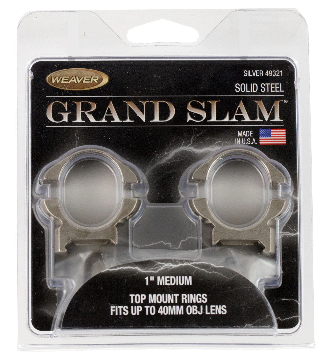 Weaver Grand Slam 1in Medium Top-Mount Ring Set