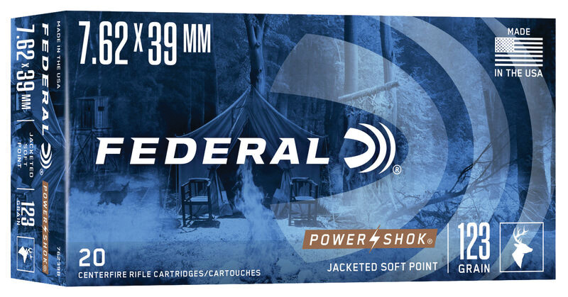 Federal Power-Shok 7.62 x 39mm 123 gr Jacketed Soft Point 20 Rounds