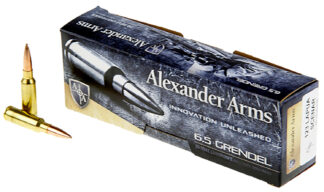 Alexander Arms AG123LSBOX Lapua Scenar 6.5Grendel 123gr Boat Tail Open Tip Match 20 Per Box/10 Case