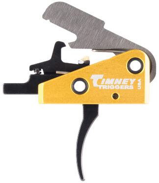 Timney 667S Competition Trigger, Non-Adjustable, Single-Stage Curved, 3 lb, Black/Gold, AR-15
