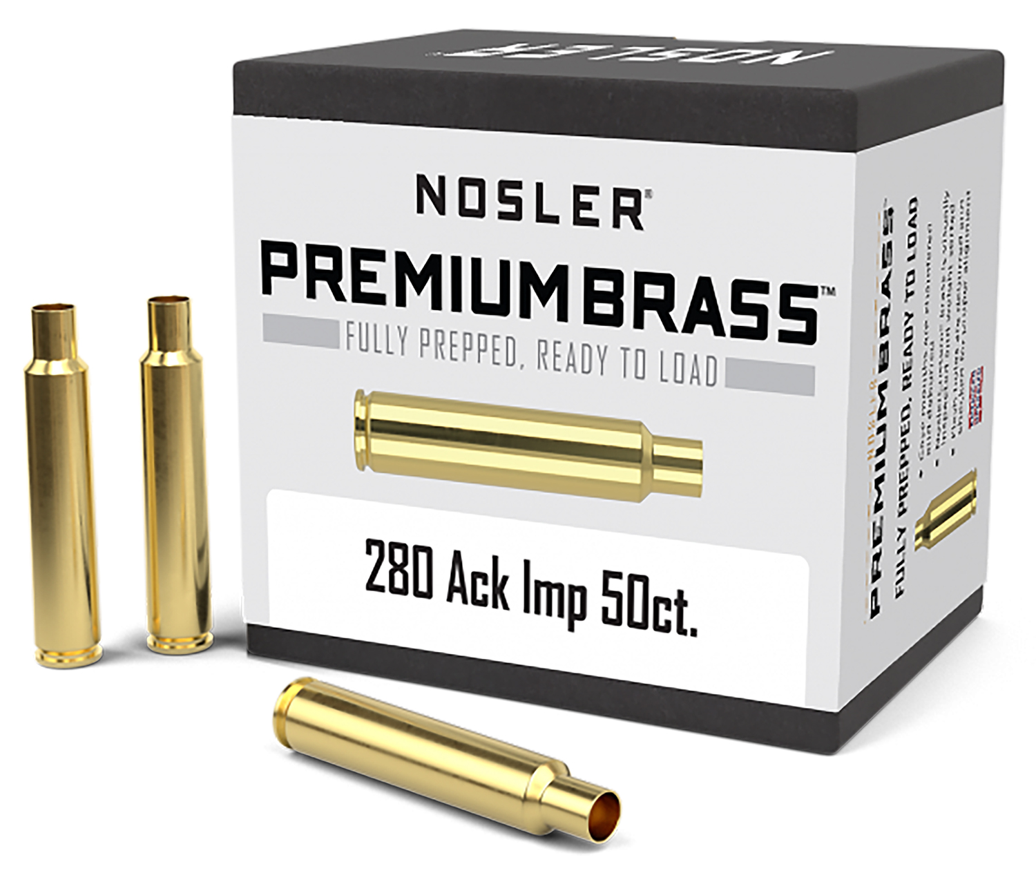 Nosler 10175 Custom Brass .280 Ackley Improved Unprimed Rifle Brass