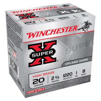 Winchester Super-X 20 Gauge 2.75 in High Brass #8 Lead Shot 1 oz 25 Rounds