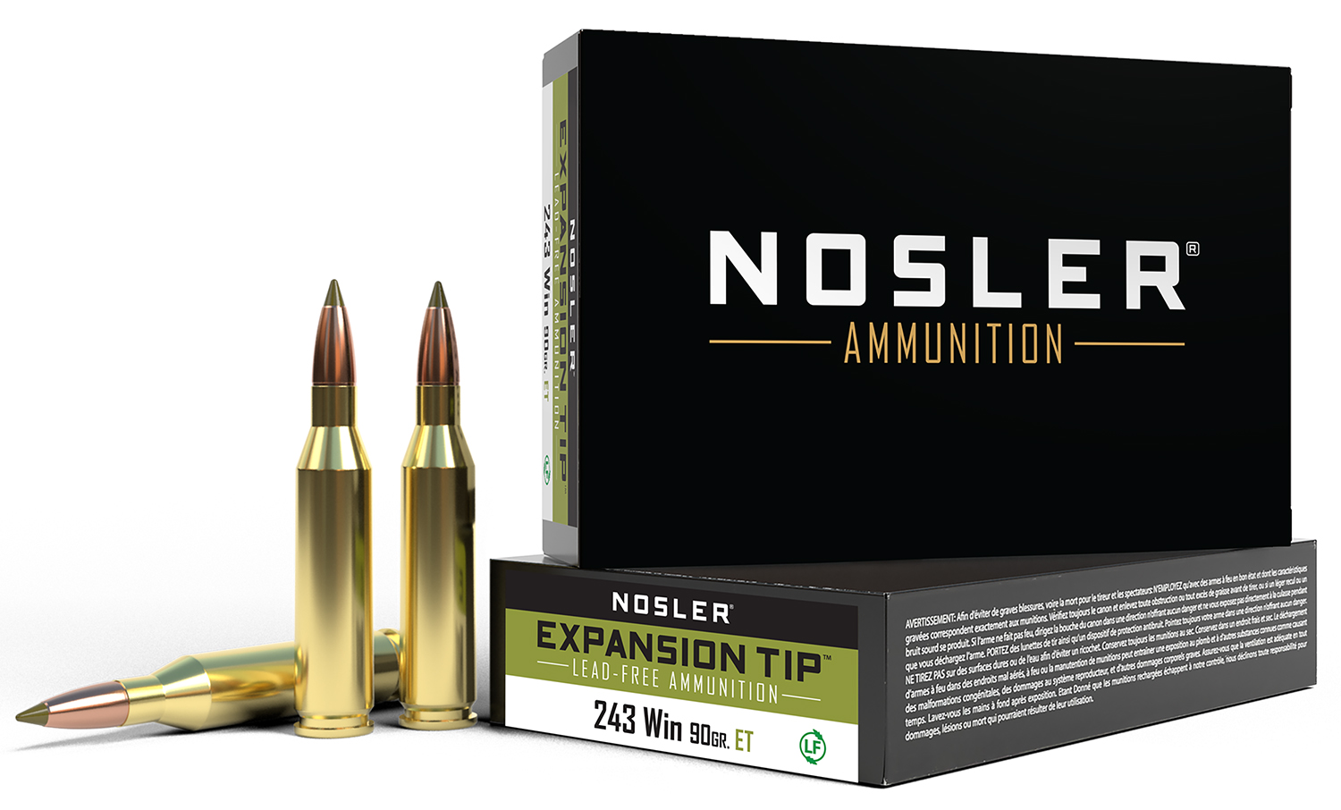 Nosler E-Tip Lead-Free .243 Winchester 90 Gr 20 Rounds