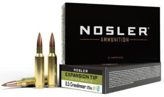 Nosler E-Tip 6.5mm Creedmoor 120 Gr Lead-Free Hunting Ammo, 20 Rounds Per Box