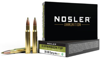 Nosler E-Tip .30-06 Springfield 180 gr Lead-Free Hunting Ammo, 20 Rounds Per Box