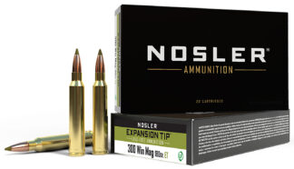 Nosler E-Tip .300 Winchester Magnum 180 gr Lead-Free Hunting Ammo, 20 Rounds