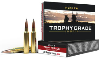 Nosler 60099 Trophy Grade Long-Range .33 Nosler 265 gr AccuBond Long Range, 20 Rounds Per Box