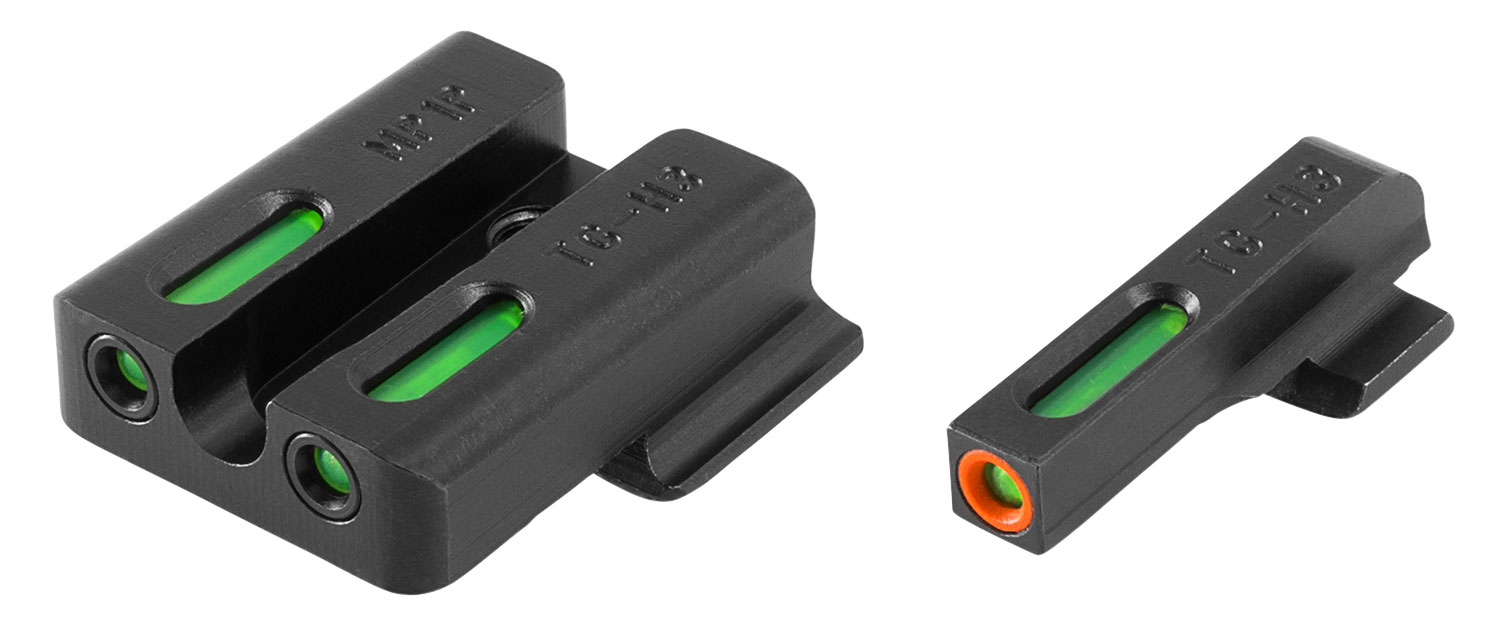 TruGlo TG13MP1PC TFX Pro Tritium & Fiber Optic Front/Rear Sights, Green Tritium, Orange Outline