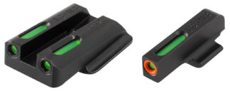 Truglo TFX Pro Tritium/Fiber Optic Set, Square Front/U-Notch Rear, Green Tritium, Orange Outline