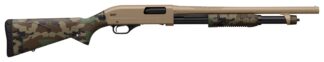 Winchester SXP Defender 20 Gauge 18 in Pump Action Shotgun, 5+1, Flat Dark Earth/Woodland