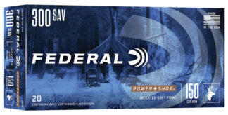 Federal Power-Shok .300 Savage 150 Gr Jacketed Soft Point (JSP) Ammo, 20 Rounds