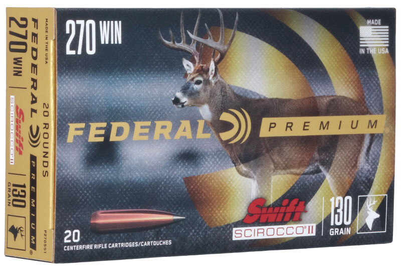 Federal Premium .270 Winchester 130 Gr Swift Scirocco 20 Rounds