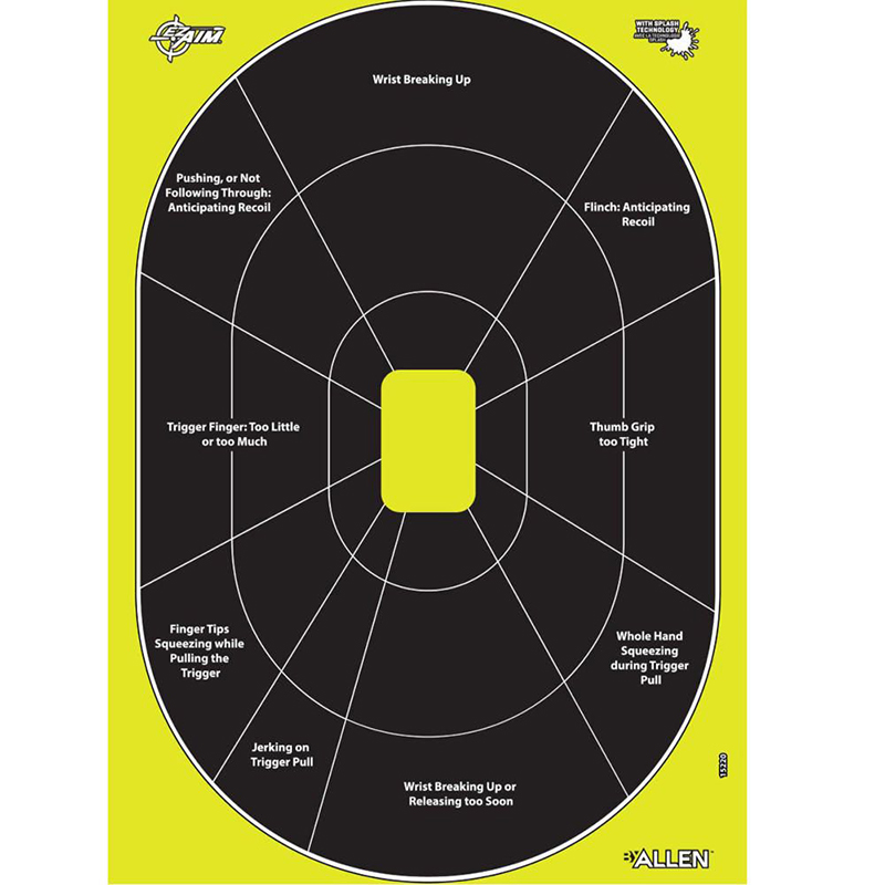 Allen EZ Aim Splash Handgun Trainer 12.5x18.25 Hanging Paper Target 30-Pack