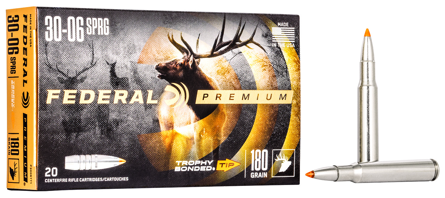 Federal P3006TT1 .30-06 Springfield 180 Gr Trophy Bonded Tip 20 Rounds Per Box